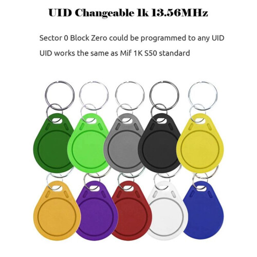 300Pcs UID 13.56MHz Block 0 Sector Writable IC Card Clone Changeable  Keyfobs Key Tags 1K S50 RFID Access Control 1