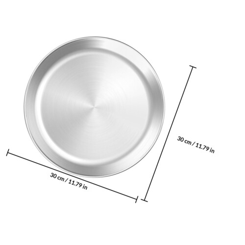 1Pièces Plateau Alimentaire Argenté Acier Inoxydable Usage 1