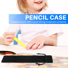50 Pcs Black Velvet Pen Pouch Sleeve Holder Single Pen Bag Case Pencil Bag