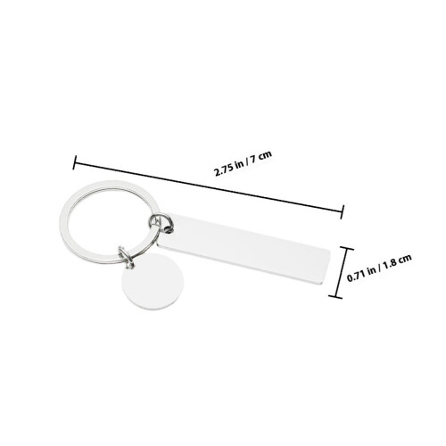 5Pcs Silver Stainless Steel DIY Keychain Blanks Rectangle Hanging Tags 1