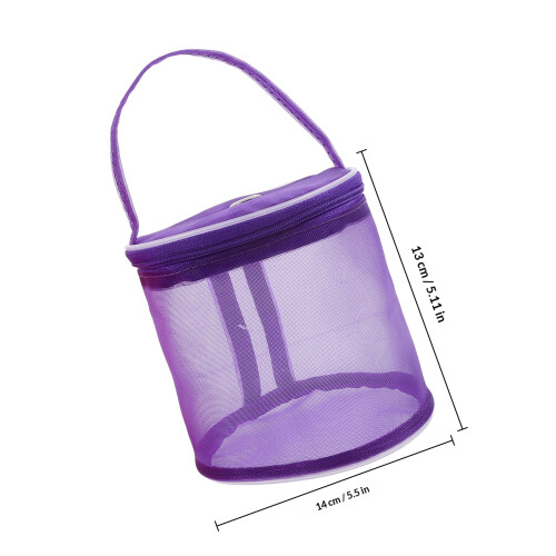2Pièces Sac Rond Nylon Violet Pour Stockage Couture 1