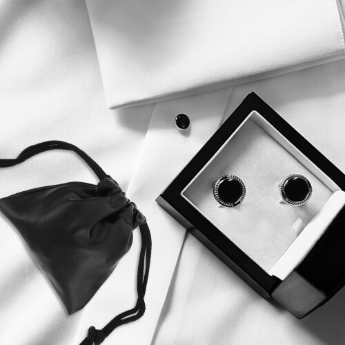6Pièces De Stockage Bijoux En PU Résistant Cordonnet Noir 2
