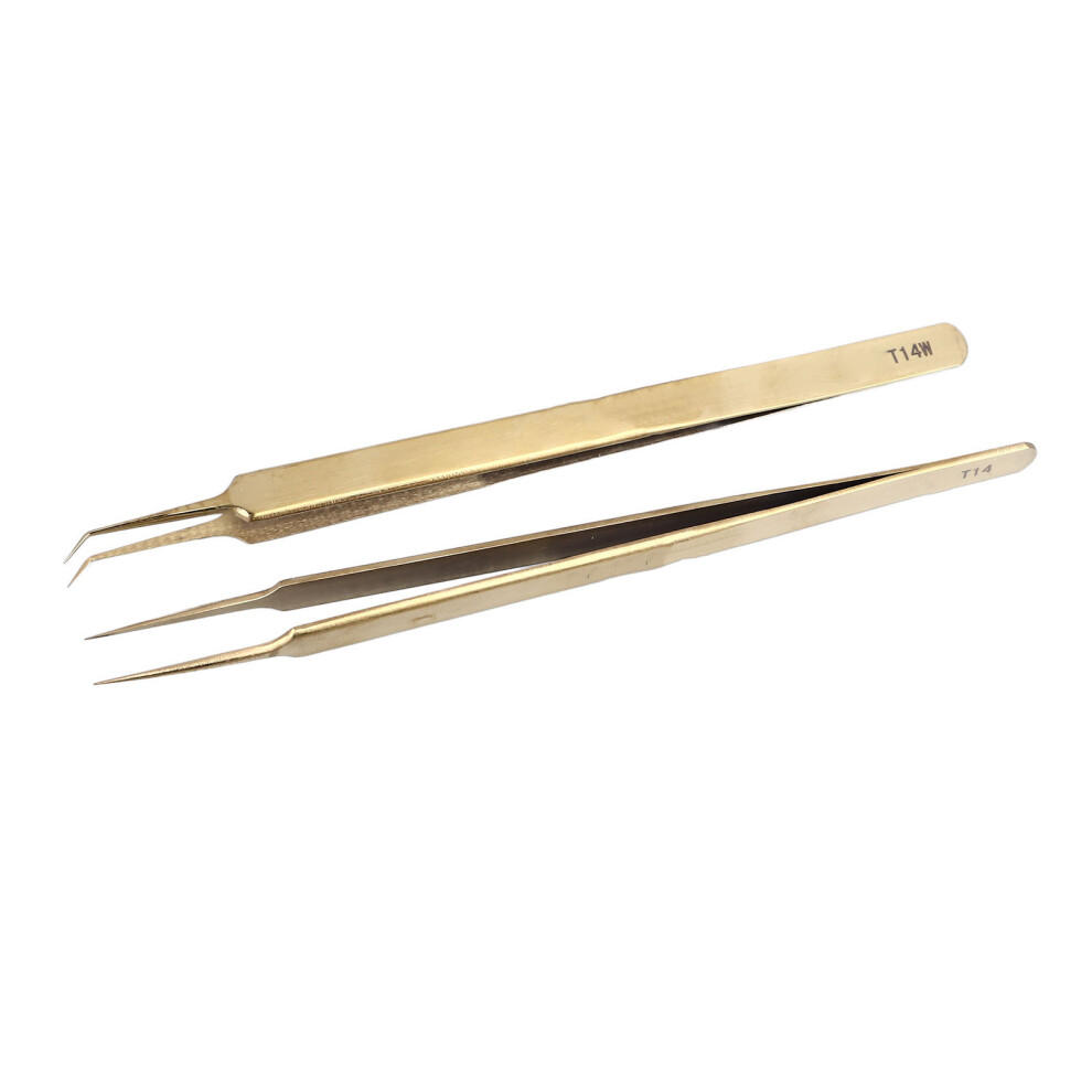 Precision Aluminium Alloy Tweezers 2 Piece Set