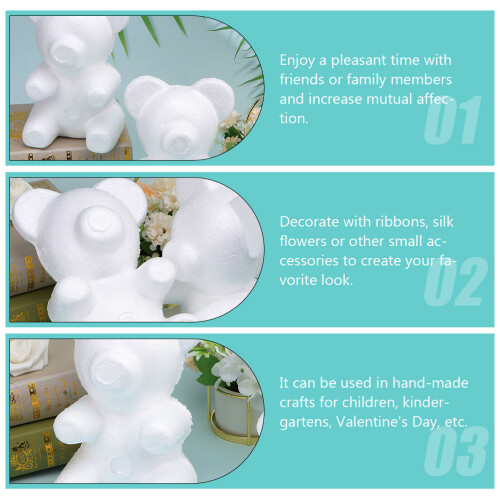 3 pièces d'ours de modelage, décoratifs pour mariage 2