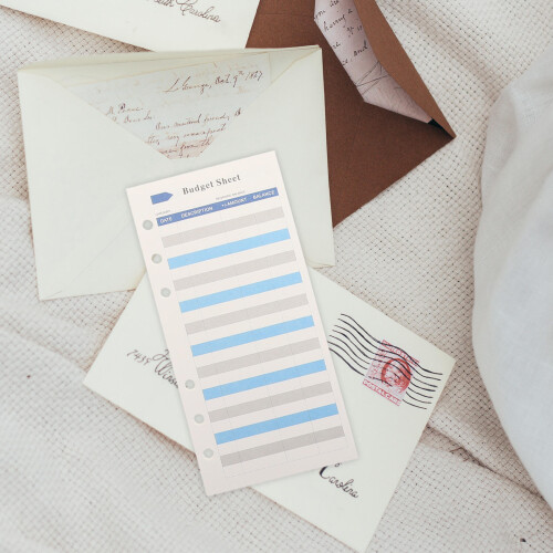1Set Portable Multi-Color Cash Envelopes with Loose-Leaf Budget Sheets 1