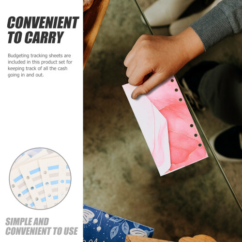 1Set Portable Multi-Color Cash Envelopes with Loose-Leaf Budget Sheets 2