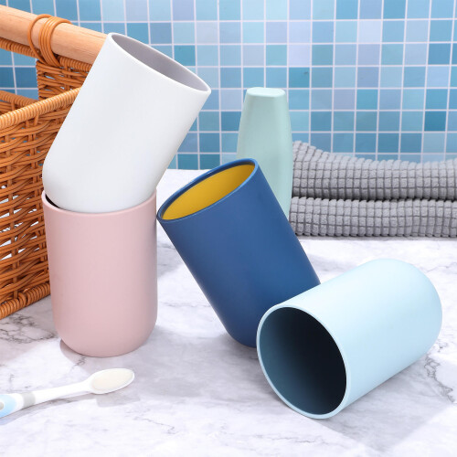 Plastic Mugs For Bathroom Assorted Color 4pcs 1