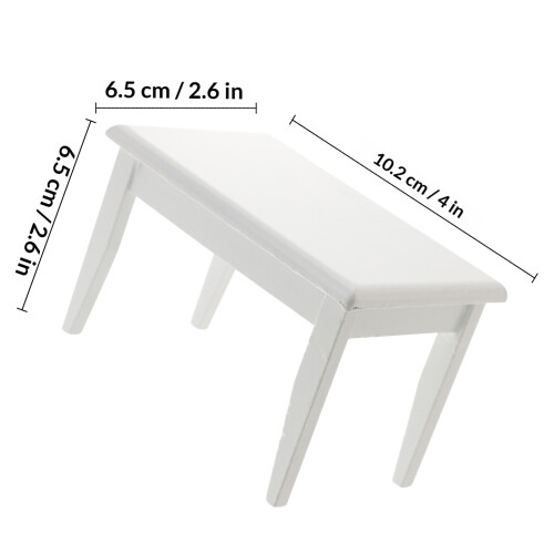 5Pcs 1/12 Miniature Wooden Dining Table Chair Set White 1