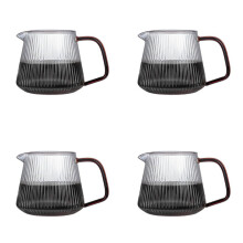 4X Pour over Coffee Server Vertical Stripes Glass Coffee Pot Heat Resistant for Drip Coffee Share Pot-350Ml