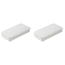 2X Under Desk Drawer Organizer Invisible Storage Box Self-Adhesive Stationary Container Desk Sundry Makeup Holder White