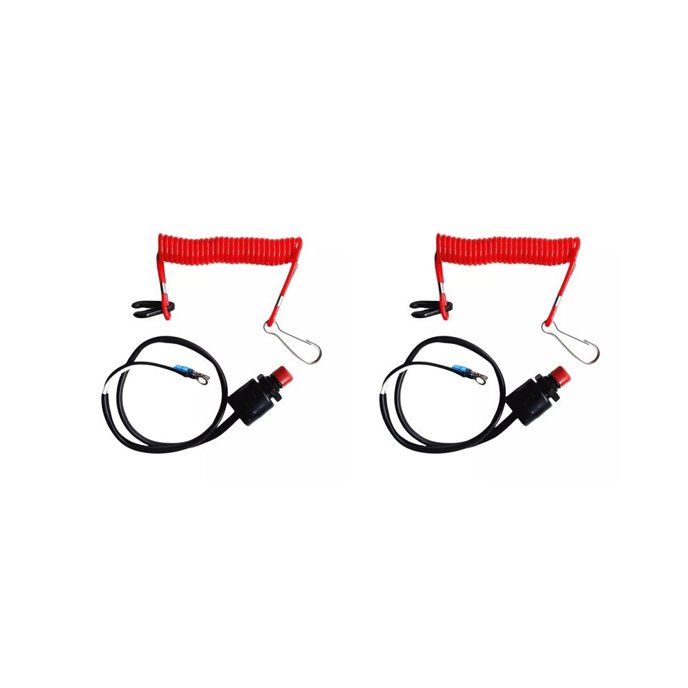 2X Boat Motor Emergency Stop For Outboard 6E9-82575 6H4-82575 63V-82575 Black/Red 4712439176091