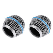 2X Wymienna Niebieska Siatka Stalowa Mikrofon Grill Mikrofon Grille Wymiana Głowicy Części DIY Akcesoria do Beta58A