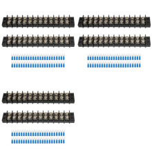 6PCS 12 Circuits 12 Positions Terminal Block 20-30A 200-450V Dual Row Screw Terminals Strip