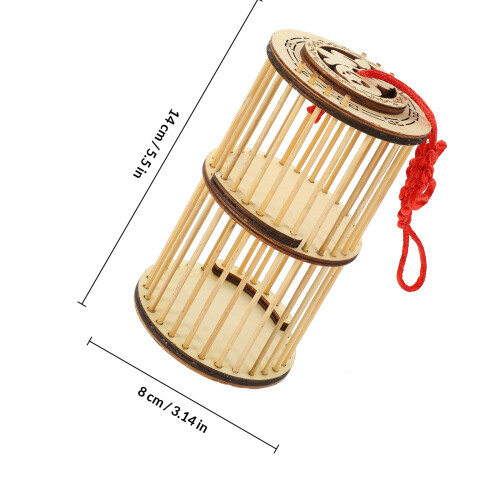 Cage Portative En Bambou Khaki Pour Stockage D’insectes 1