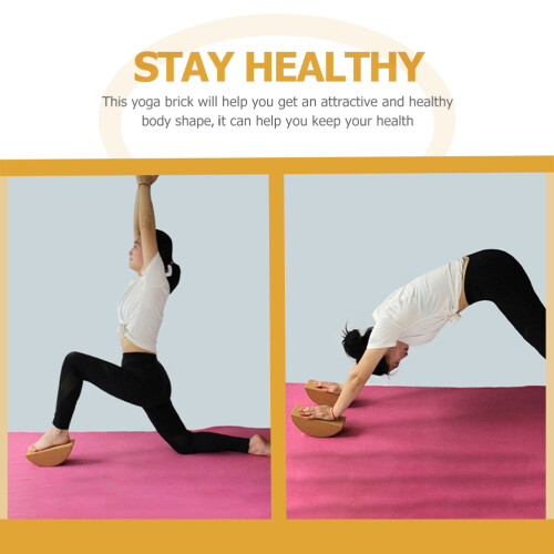 Khaki Cork Yoga Block High-Density Nonslip Balanced Training Tool 2
