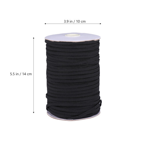 1 Roll Sewing Elastic Bands Black Polyester Gift Giving Flat 1