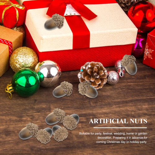 50Pcs Artificial Small Acorn Photo Props Dark Decor 2