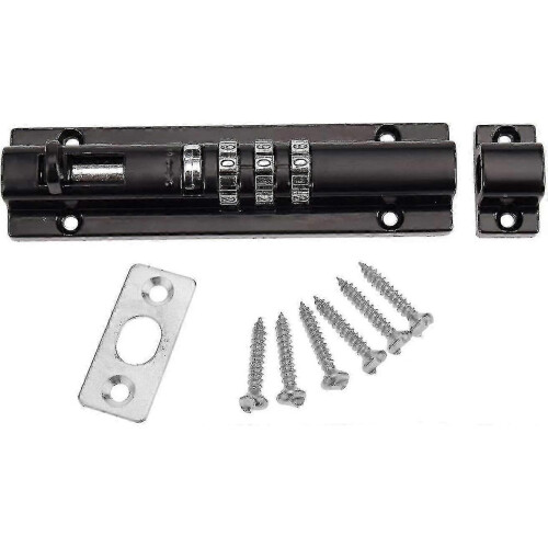 Mechanical Code Door Lock Keyless Combination Gate Lock Fixing Screws for Cabinet Garden Garage Black - RIpj