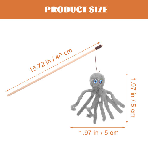 2Pcs Durable Plush Cat Teasing Sticks Interactive Toys for Indoor Cats 1