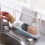 1Pc Lightweight Double-Layer Kitchen Cleaning Cloth Rack White Holder 2