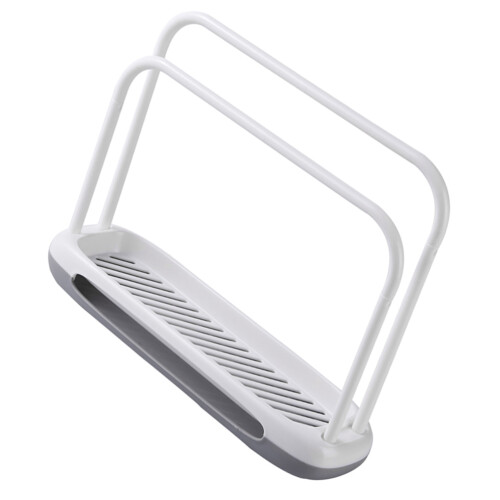 1Pc Lightweight Double-Layer Kitchen Cleaning Cloth Rack White Holder 2
