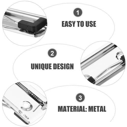 15Pcs Mountable Metal Clipboard Clips Spring-Loaded For School 2