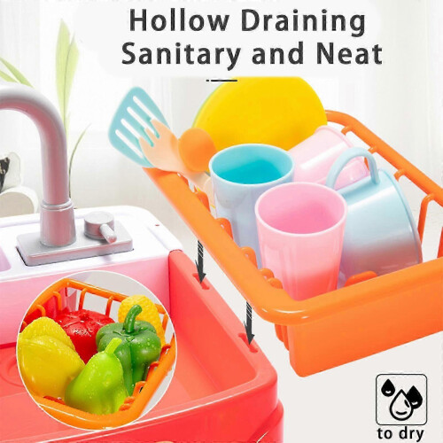 Interactive Play Kitchen Sink Toy with Running Water & Dishwasher 1