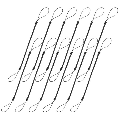 15Pcs Cordão Preto Para Com Ressorte Antiperda Nylon