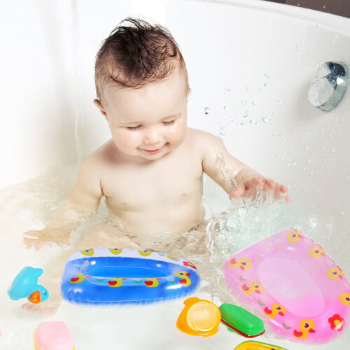 6 Giocattoli Da Bagno Gonfiabili Canoa Mini Barca Per Bambini 2