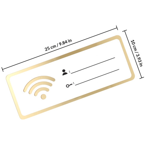 3Pz Segnaletica WiFi Acrilica Per Wireless in 1
