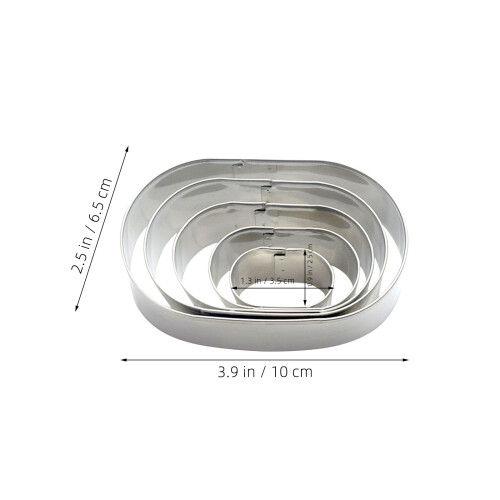 2Set Cutter Biscotti Ovali Acciaio Per Uso Cucina E Decorazioni 1