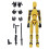 2X Robot Action Figure, 3D Printed with Full Articulation for Stop Motion Animation Yellow 2