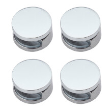 Glass Wall Mounts Glass Shelf Bracket Zinc Alloy 4pcs Silver