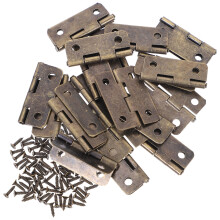 20Pcs Dark Grey Iron Small Hinges for Cabinets Drawers and Wood Boxes
