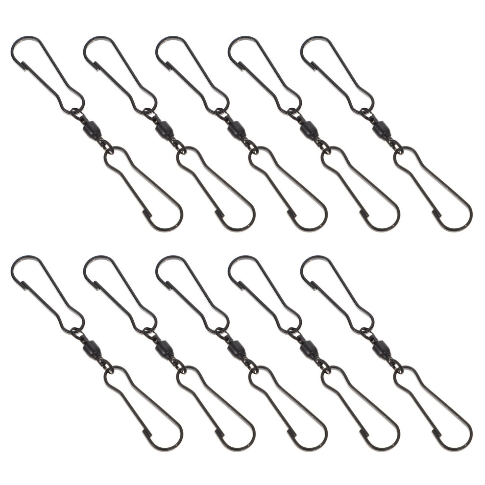 10Pcs Black Stainless Steel Rotating Wind Chime Hangers Clips 3733496571460