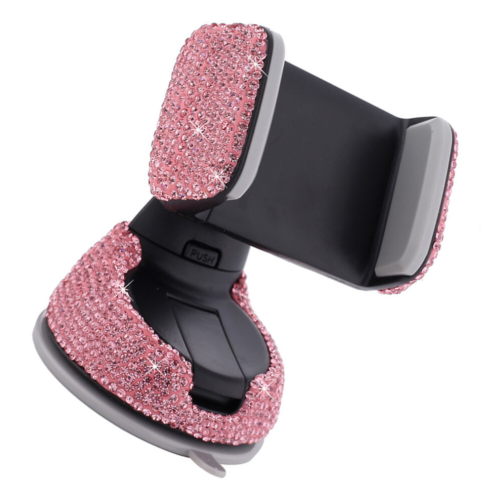 Car Phone Holder Abs Bling Stand For Safe Driving Pink 3733496570647