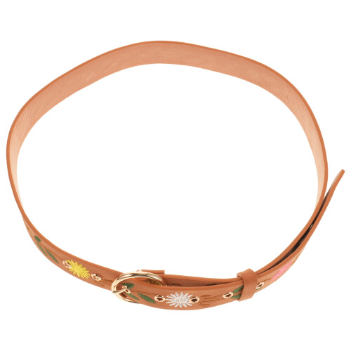 Verstelbare Chocoladekleurige Boho Riem Breed Borduurwerk