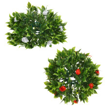 Decorative Faux Plant Balls Multi-Color Plastic For Xmas 2pcs