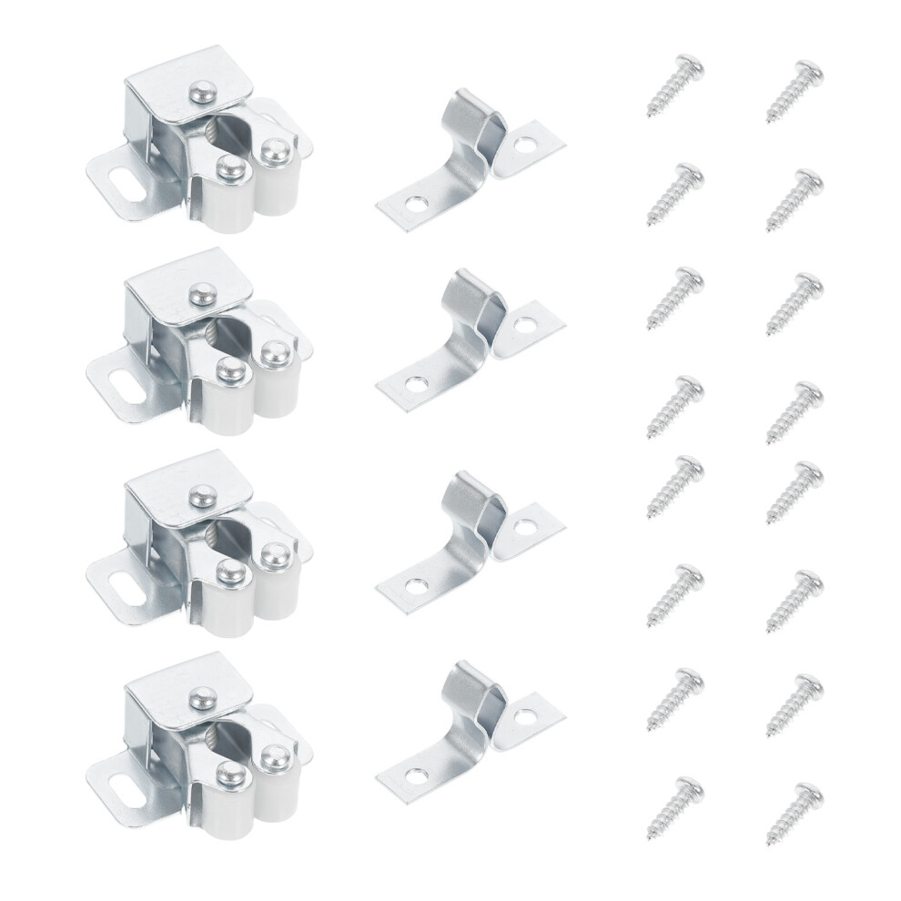 20Sets Silver Door Bead Roller Catch Double Ball Steel Cabinet Lock 3733496571309