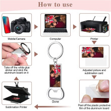 20St Sublimatie Sleutelhanger Blanks - Sublimatie Sleutelhanger Case of Metalen Sublimatie Flesopener voor Warmteoverdracht, Set B