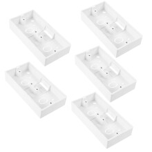 5Pcs PVC Electrical Outlet Box White Surface Mount Wall Socket Panel