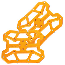 Bike Pedal Replacement Flat Aluminum Golden 1 Pair