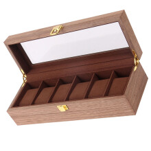 1 Pc Smooth Lockable Wood Watch Storage Box With Display Case