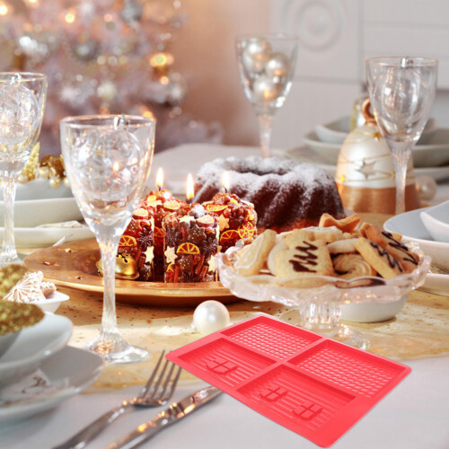 moule en silicone 3d maison de noël pour gâteau biscuits 2