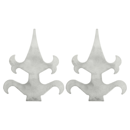 Raindrops Fence Post Finials Fence Topper Prop Silver Iron 2pcs