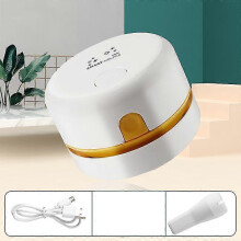 Desktop Debris Vacuum 3.2" x 2.4" USB Rechargeable Mini Handheld Vacuum (White) - DD01