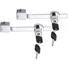 Sliding Blade Saw Lock with Key Different, Reptile Vivarium Terrarium Showcase Display Case Lock(silver 2 Pack) - DD