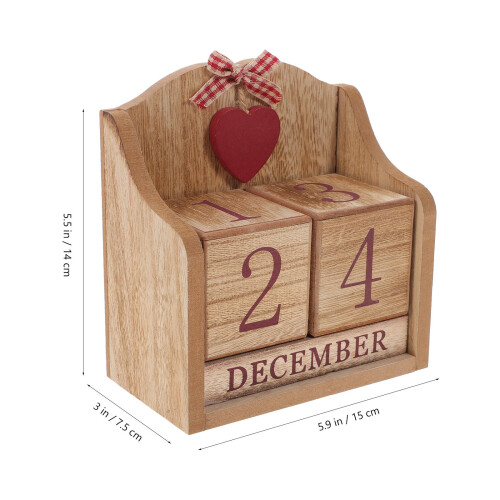 Calendrier De En Bois Avec Cubes Décoratifs 1