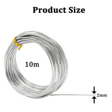 4Pcs 2mm Aluminium Wire 10M  Silver Wire for Jewellery Making Clay Modelling Bonsai and Model