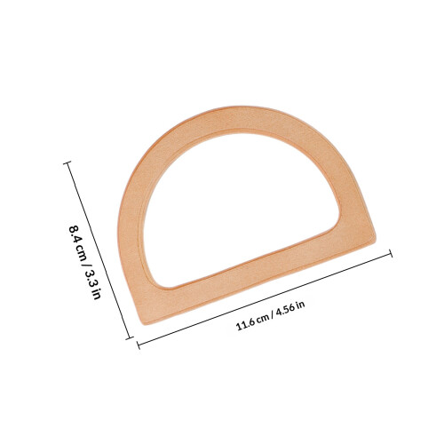 2Pz Manici D Legno Per Borsa, Per Fai-Da-Te, Marrone 1
